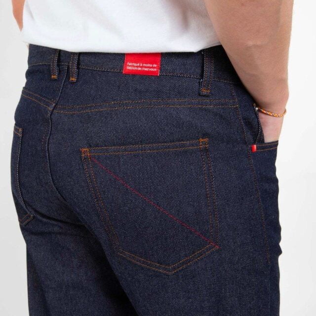 1083 - JEANS DROIT 101N 100 % coton bio superdenim classique indigo brut Homme