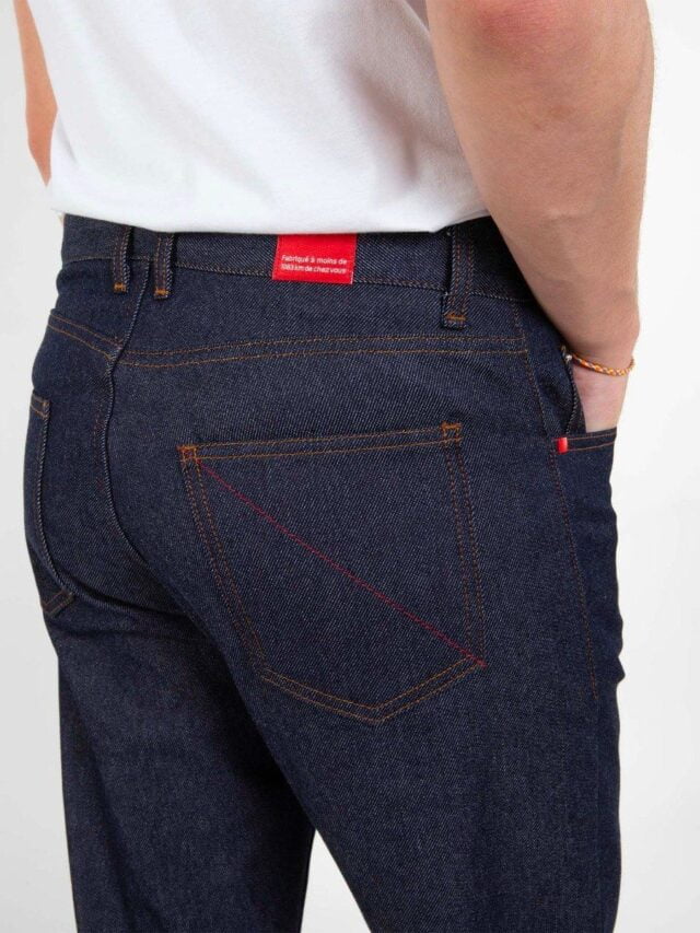 1083 - JEANS DROIT 101N 100 % coton bio superdenim classique indigo brut Homme