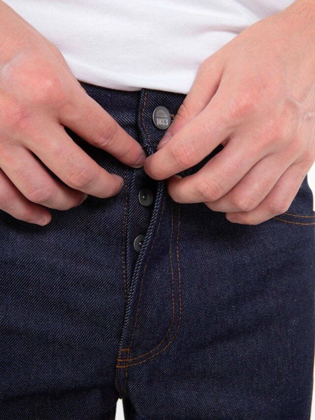 1083 - JEANS DROIT 101N 100 % coton bio superdenim classique indigo brut Homme