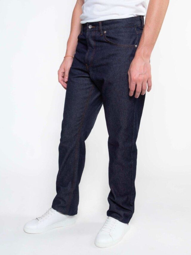 1083 - JEANS DROIT 101N 100 % coton bio superdenim classique indigo brut Homme