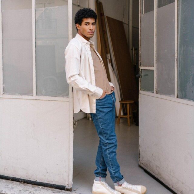 1083 - JEANS AJUSTE 103N DELAVE coton bio superdenim flex indigo ocean Homme