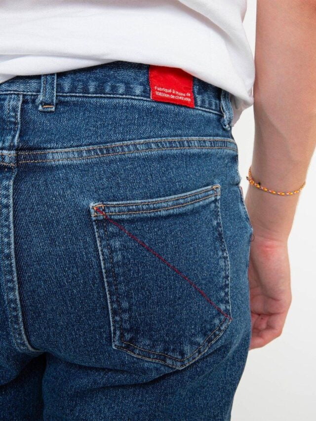 1083 - JEANS AJUSTE 105N DELAVE coton bio flex indigo ocean