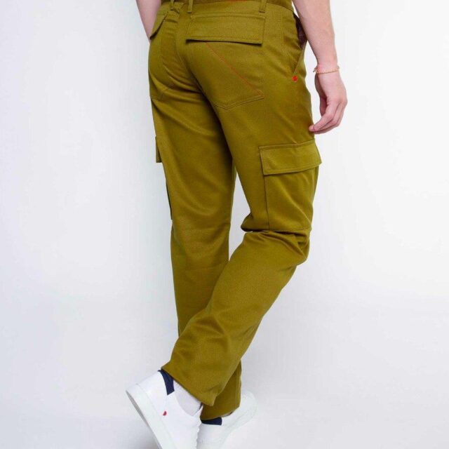 1083 - CARGO DROIT 111N coton bio denimoriginal uni olive Homme