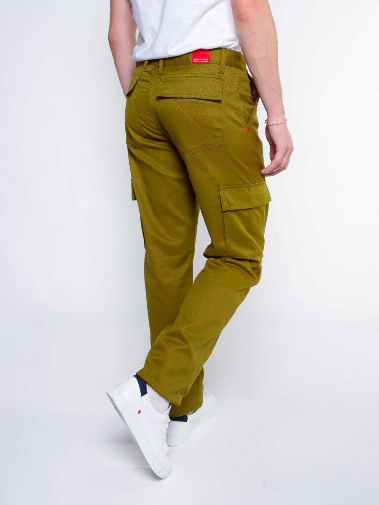 1083 - CARGO DROIT 111N coton bio denimoriginal uni olive Homme