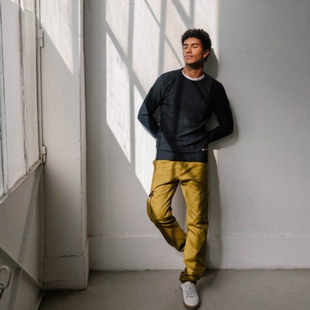 1083 - CARGO DROIT 111N coton bio denimoriginal uni olive Homme