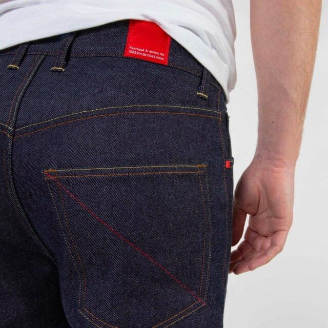 1083 - JEANS TAILLE HAUTE LARGE 115N INTEMPOREL coton bio superdenim classique indigo brut