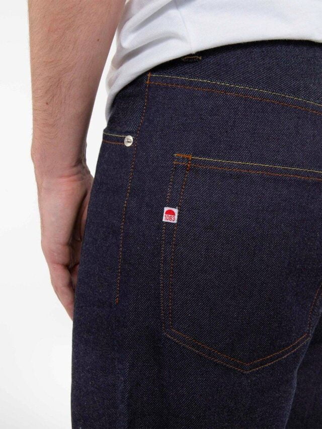 1083 - JEANS TAILLE HAUTE LARGE 115N INTEMPOREL coton bio superdenim classique indigo brut