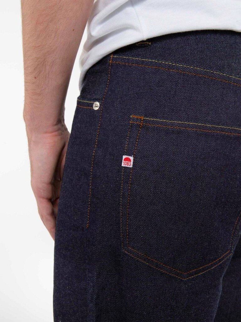1083 - JEANS TAILLE HAUTE LARGE 115N INTEMPOREL coton bio superdenim classique indigo brut