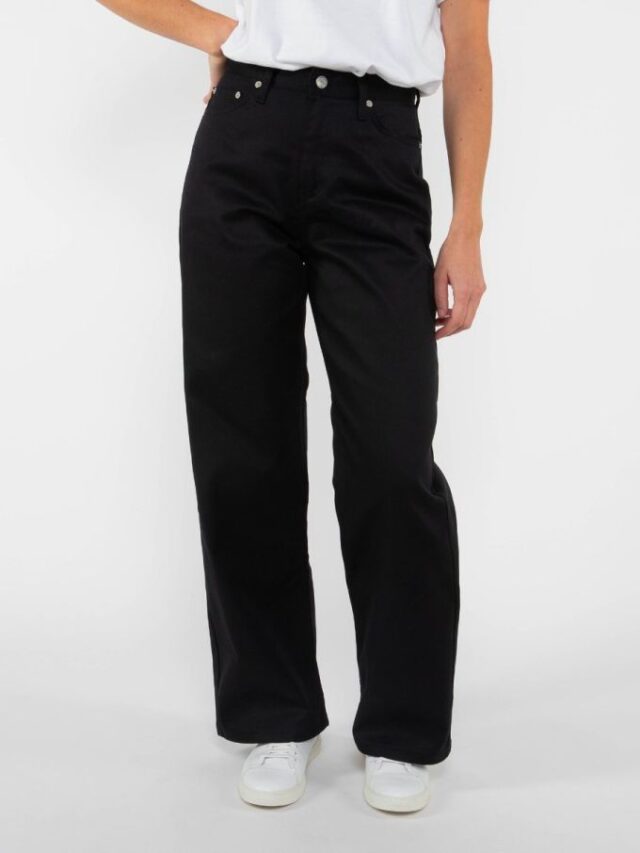 1083 - JEANS AMPLE 206H taille haute coton bio denimoriginal noir Femme