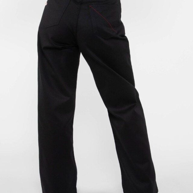 1083 - JEANS AMPLE 206H taille haute coton bio denimoriginal noir Femme