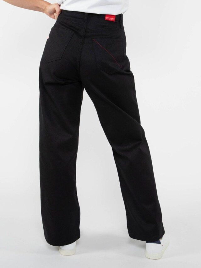 1083 - JEANS AMPLE 206H taille haute coton bio denimoriginal noir Femme