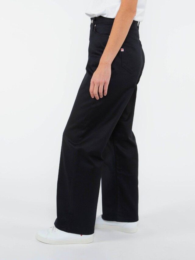 1083 - JEANS AMPLE 206H taille haute coton bio denimoriginal noir Femme