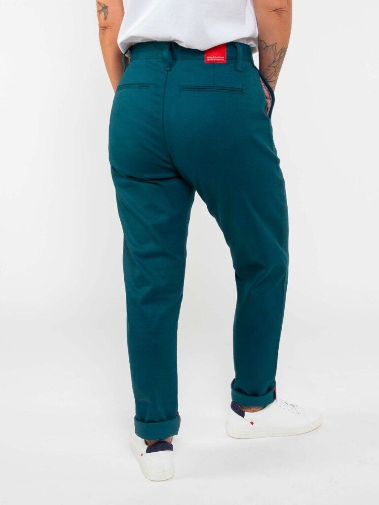 1083 - CHINO AJUSTE 263N coton bio filidenim flex uni bleu canard Femme