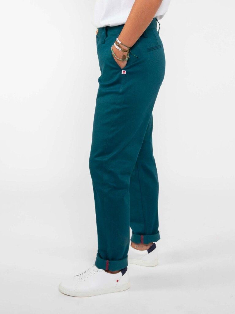 1083 - CHINO AJUSTE 263N coton bio filidenim flex uni bleu canard Femme