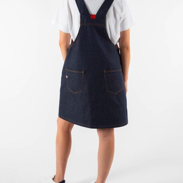 1083 - ROBE SALOPETTE 549 POCHES ITALIENNES coton bio superdenim bleu