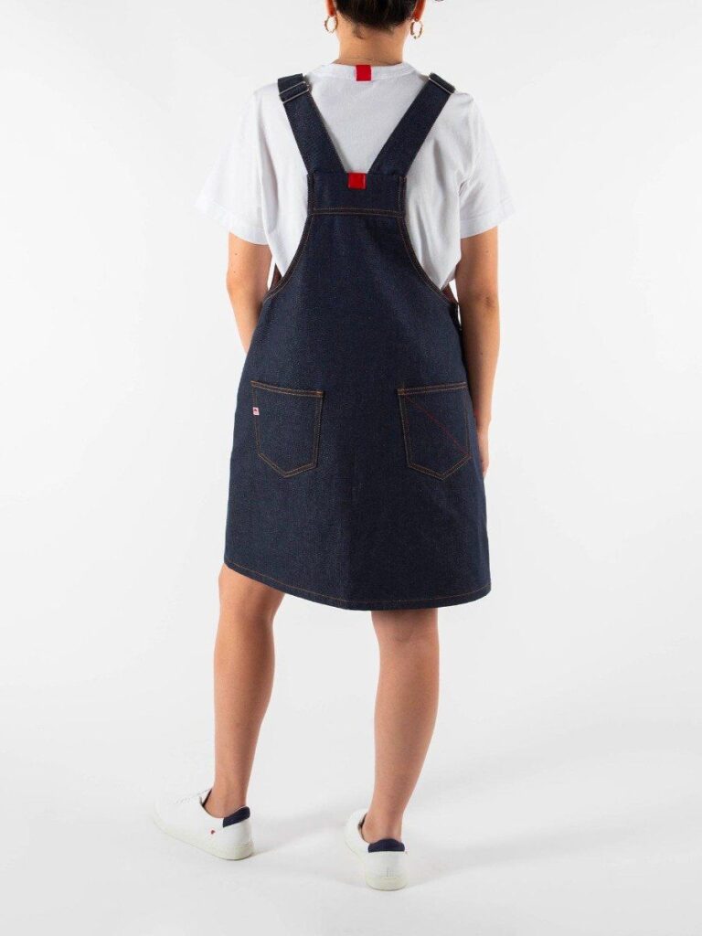 1083 - ROBE SALOPETTE 549 POCHES ITALIENNES coton bio superdenim bleu
