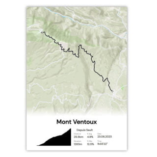 The Post Trace - Affiche Cyclisme – Mont Ventoux – Depuis Sault