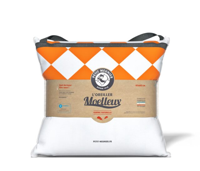 Oreiller moelleux carré plumes de canard