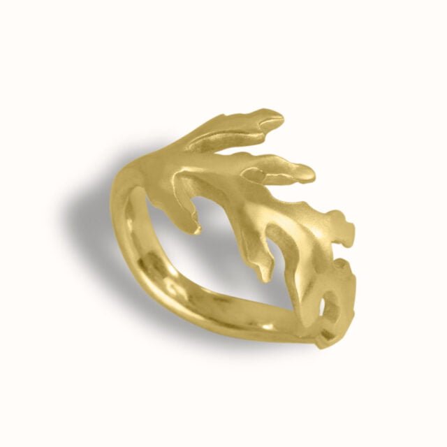 bague végétale en bronze