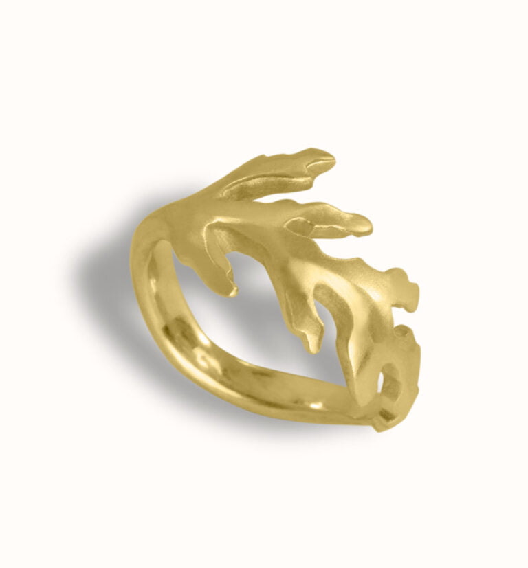 bague végétale en bronze