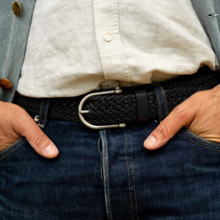 Bleu De Chauffe - Ceinture Manille Tressée - Noir