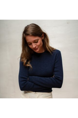 Le t-shirt Propre - Le pull 100% laine française  Marine Chiné