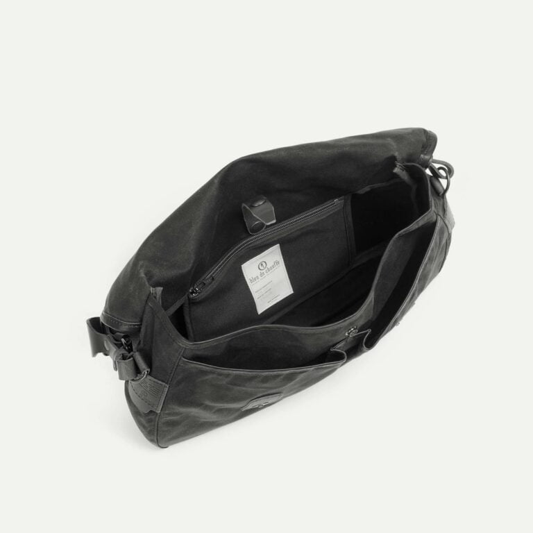 Bleu De Chauffe - Musette du pêcheur M / Toile - Noir waxé