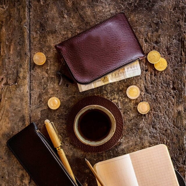 Bleu De Chauffe - Porte monnaie zippé As / M - Brun ambré