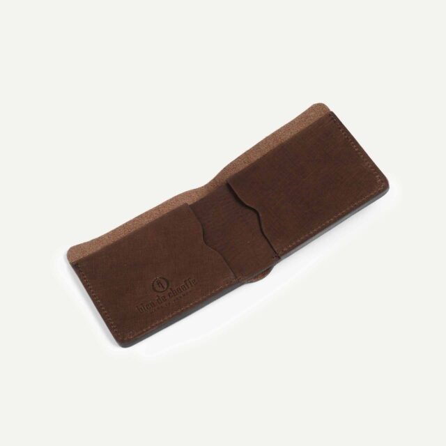Bleu de Chauffe - Portefeuille Peze - Café / Cuir Waxé - new
