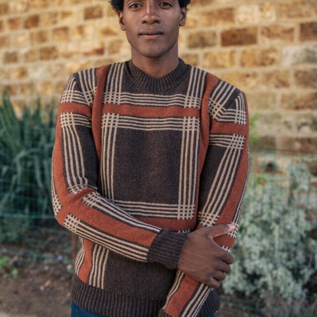 Montlimart - PULL CEDRE MARRON/ROUGE/BEIGE