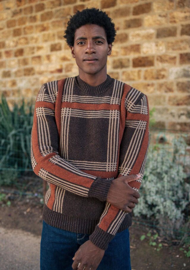 Montlimart - PULL CEDRE MARRON/ROUGE/BEIGE