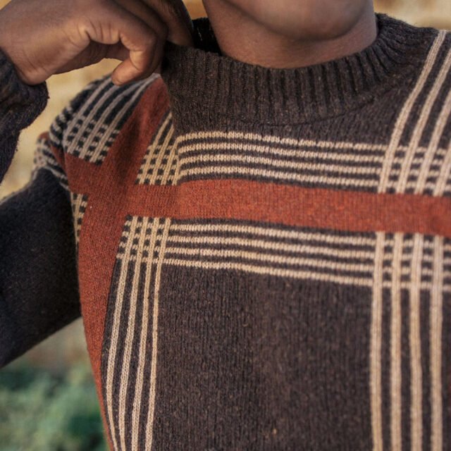 Montlimart - PULL CEDRE MARRON/ROUGE/BEIGE