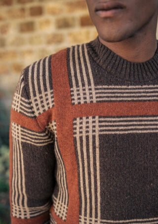 Pull Cedre Marron/rouge/beige par la marque Montlimart Montlimart - Pull Cedre Marron/rouge/beige