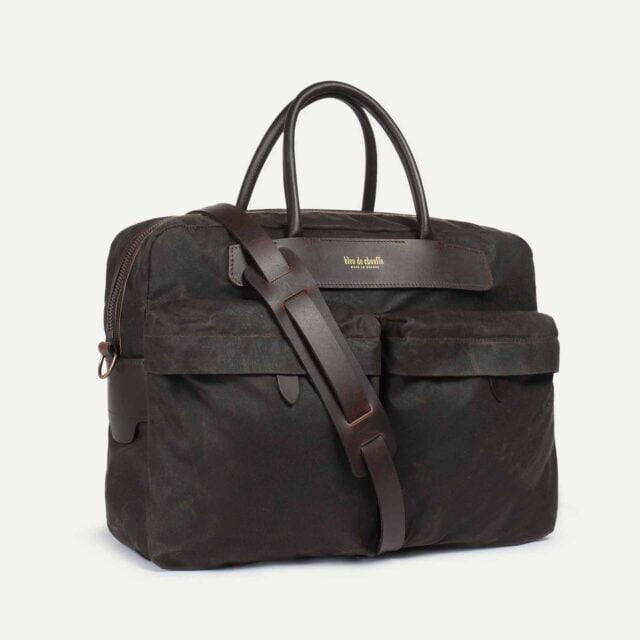 Bleu De Chauffe - Sac business Hélios - Kaki waxé