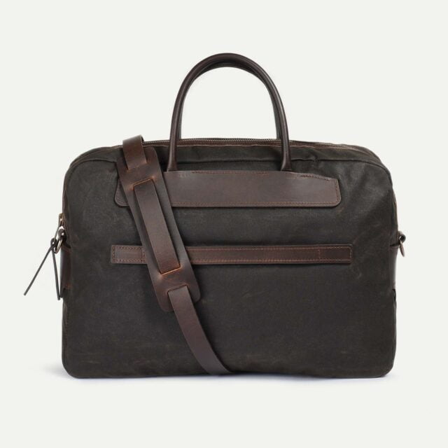Bleu De Chauffe - Sac business Hélios - Kaki waxé