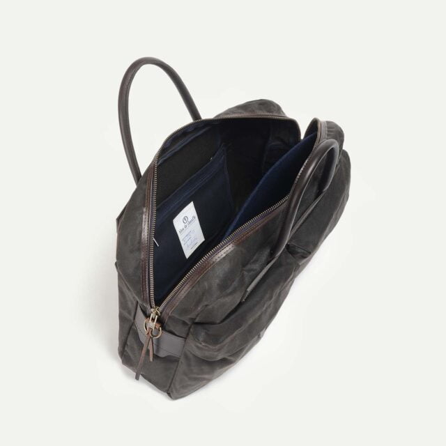 Bleu De Chauffe - Sac business Hélios - Kaki waxé