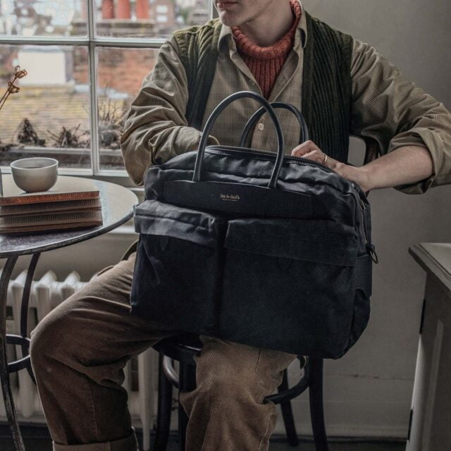 Bleu De Chauffe - Sac business Hélios - Noir waxé