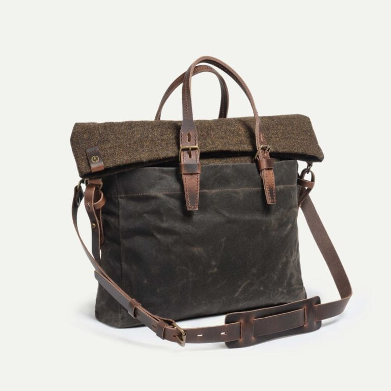 Bleu de Chauffe - Sac business Remix - Kaki waxé tweed - new