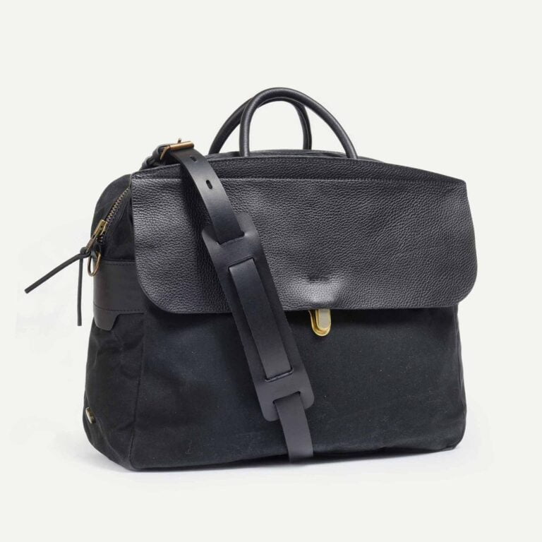 Bleu De Chauffe - Sac business Zeppo - Noir Waxé