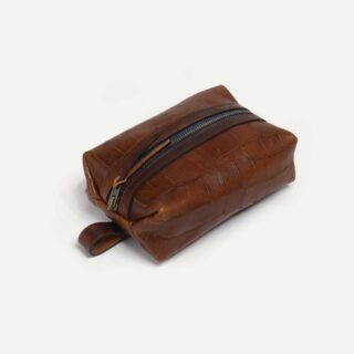 Bleu de Chauffe - Trousse de toilette ZAZOU – Pain Brûlé Croco