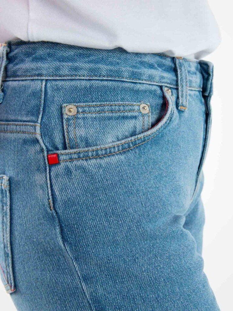 1083 - JEANS DROIT 201N DELAVE coton bio indigo clair