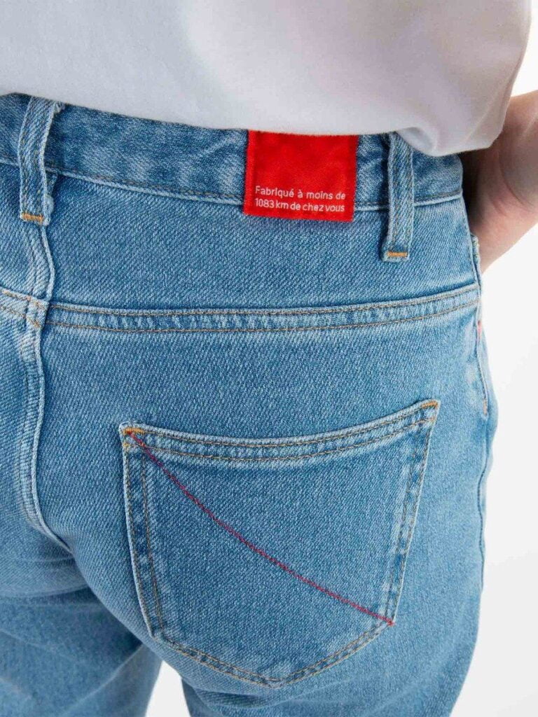 1083 - JEANS DROIT 201N DELAVE coton bio indigo clair