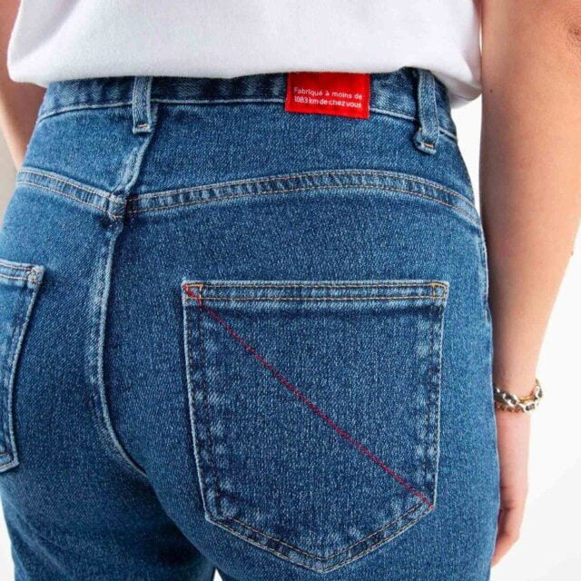 1083 - JEANS BOOTCUT 202N DELAVE coton bio superdenim flex indigo ocean Femme