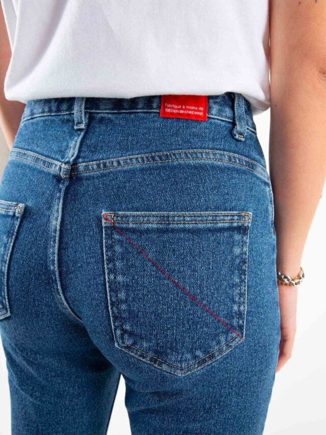 1083 - JEANS BOOTCUT 202N DELAVE coton bio superdenim flex indigo ocean Femme