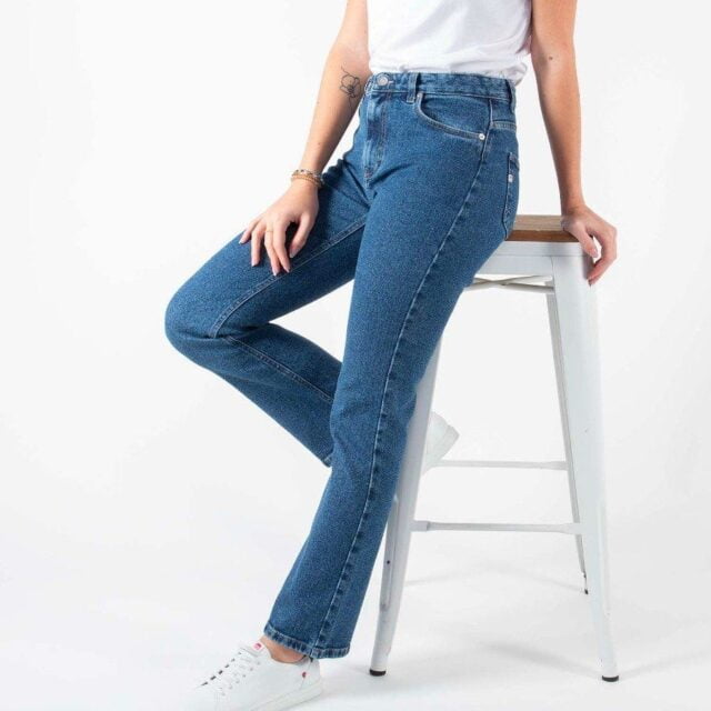 1083 - JEANS BOOTCUT 202N DELAVE coton bio superdenim flex indigo ocean Femme