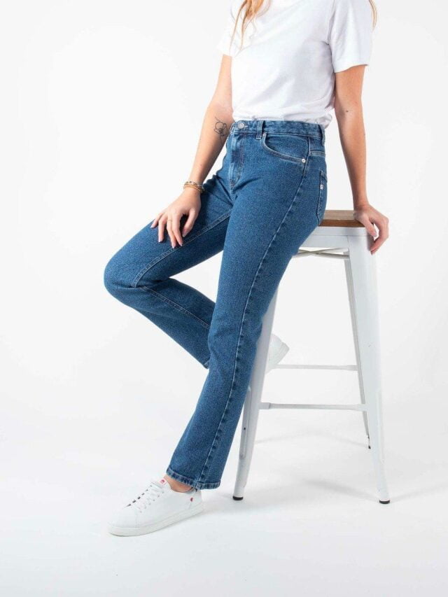 1083 - JEANS BOOTCUT 202N DELAVE coton bio superdenim flex indigo ocean Femme