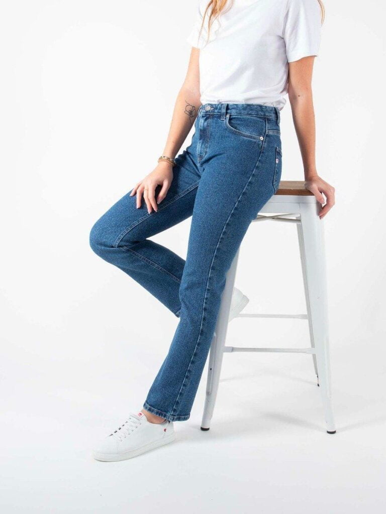 1083 - JEANS BOOTCUT 202N DELAVE coton bio superdenim flex indigo ocean Femme