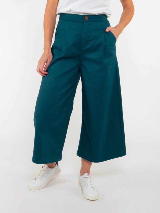 1083 - JUPE CULOTTE 210H coton bio filidenim flex uni bleu canard Femme