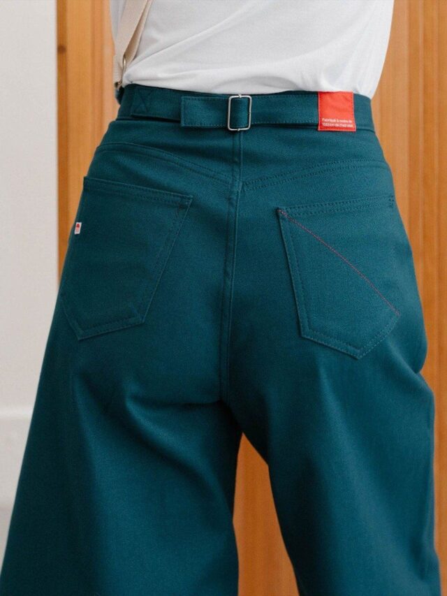 1083 - JUPE CULOTTE 210H coton bio filidenim flex uni bleu canard Femme