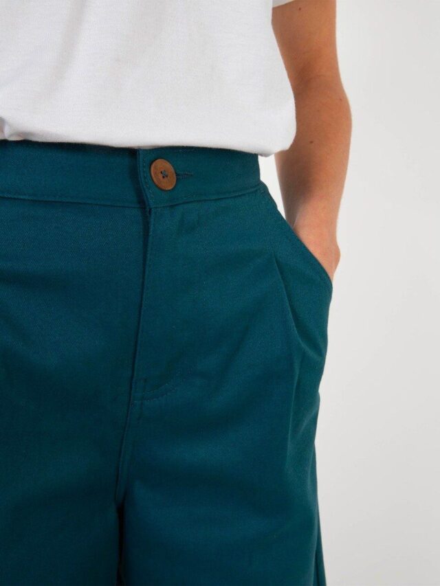 1083 - JUPE CULOTTE 210H coton bio filidenim flex uni bleu canard Femme